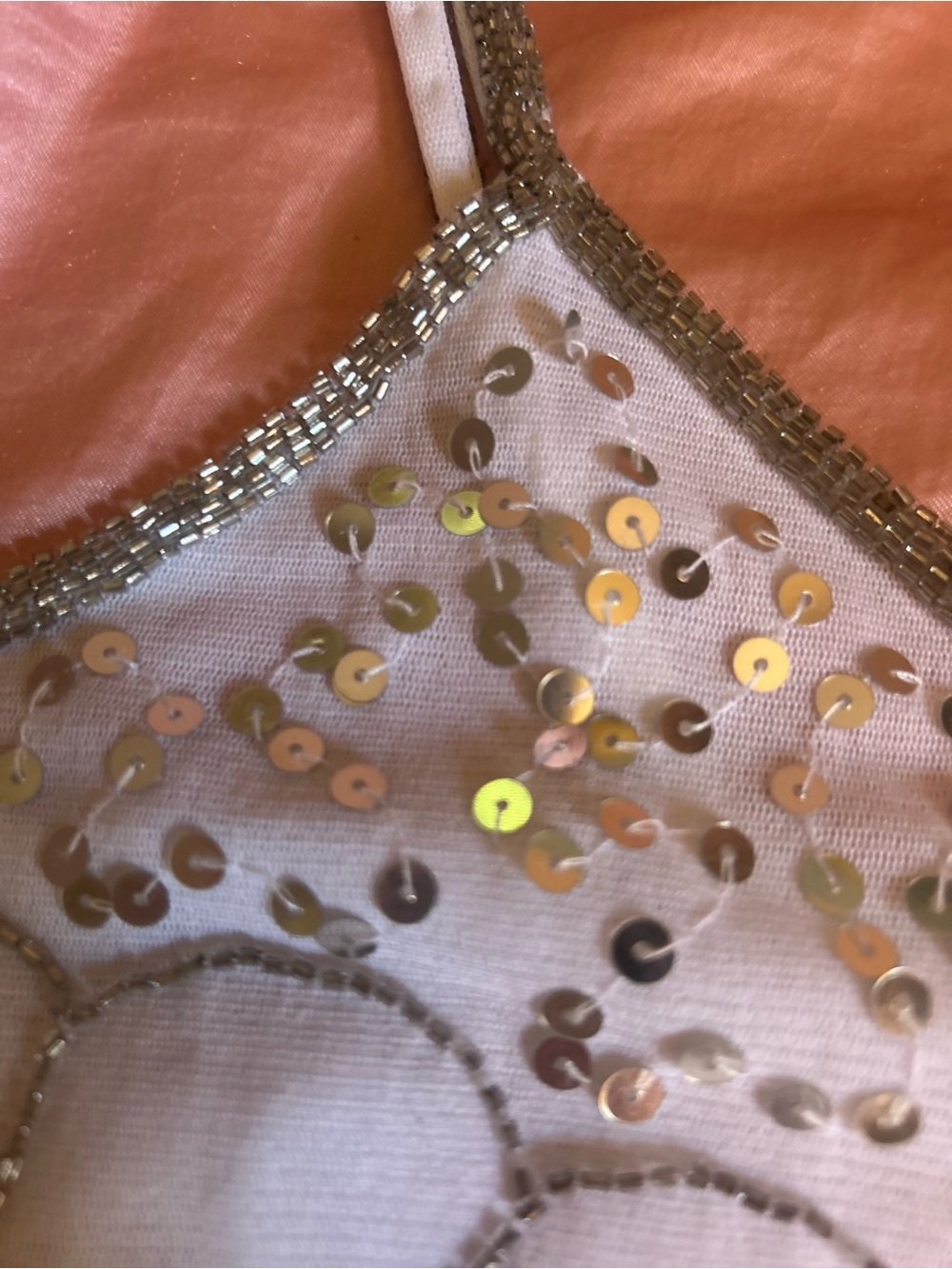 Wet Seal Cream Camisole with Gold Sequin Butterfly Appliqués - Picture 5 of 6